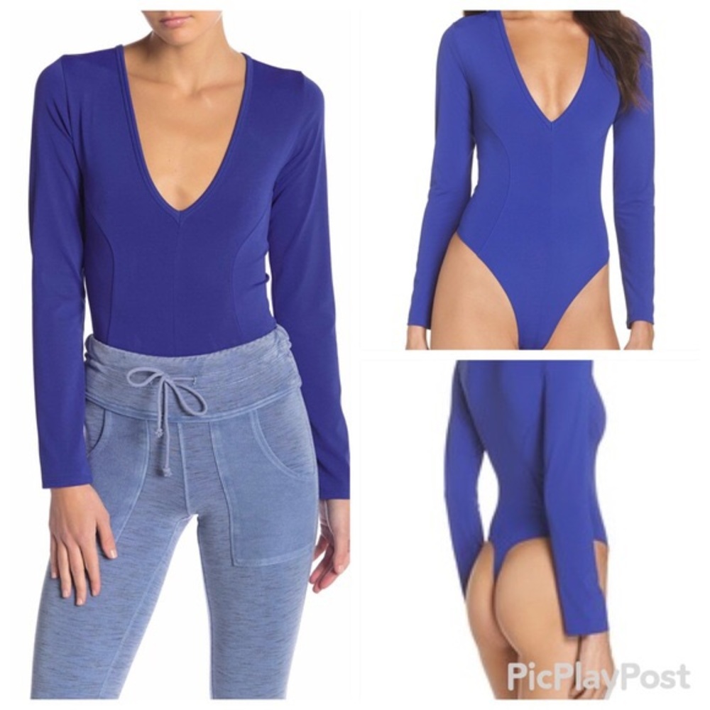 SOLD Free People Blue Long Sleeve Bodysuit